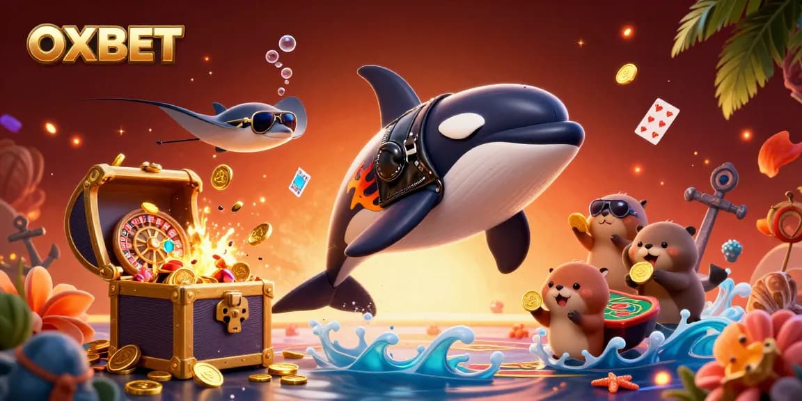 Experience thrilling gameplay at OXBET with cartoon characters enjoying casino atmosphere.