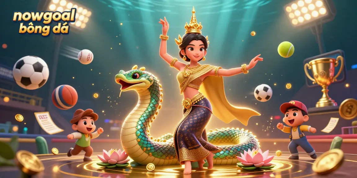 Bet on nowgoal bóng đá for live football scores, dynamic betting action with 3D characters and elements.