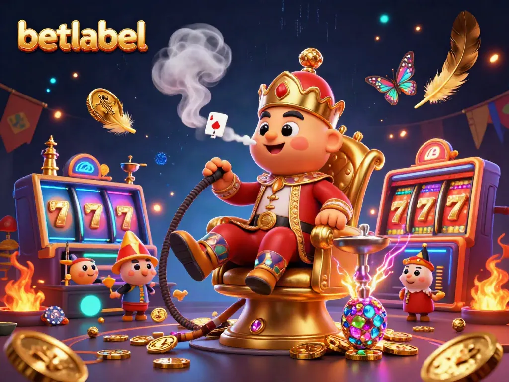 Experience the thrill of betting action with betlabel in this vivid casino-themed illustration.